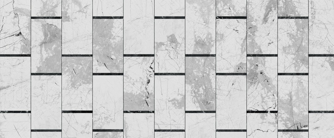 Yo2 CI1.08.1 FF Cast Icons - marmurowy mural z motywem prostokątów i kwadratów