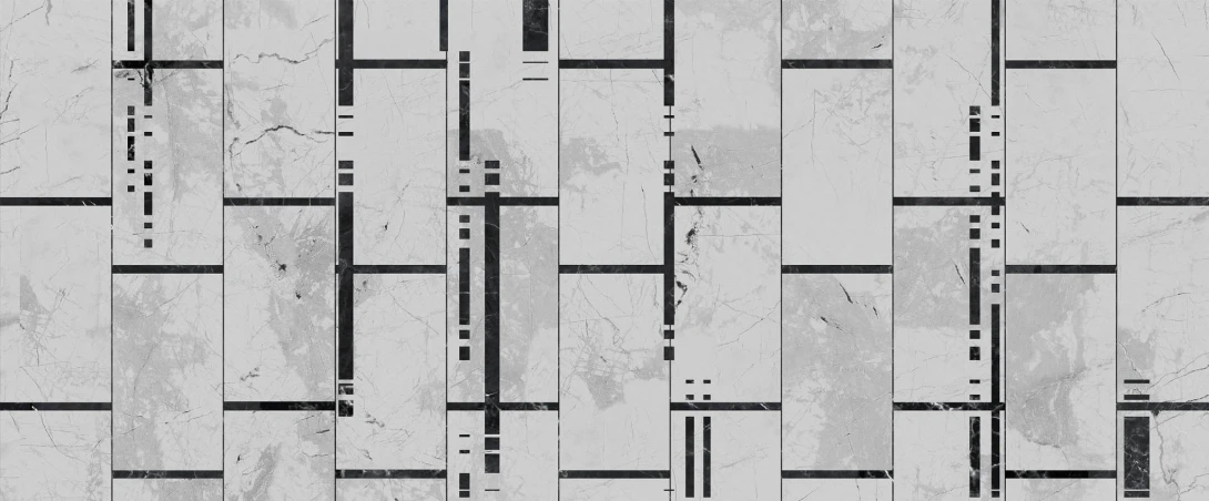 Yo2 CI1.09.1 FF Cast Icons - marmurowy mural z motywem prostokątów i kwadratów