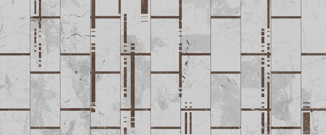 Yo2 CI1.09.2 FF Cast Icons - marmurowy mural z motywem prostokątów i kwadratów