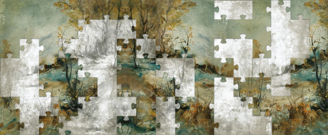 Yo2 B1.14.1 FF Ritual - mural z motywem lasu i puzzli