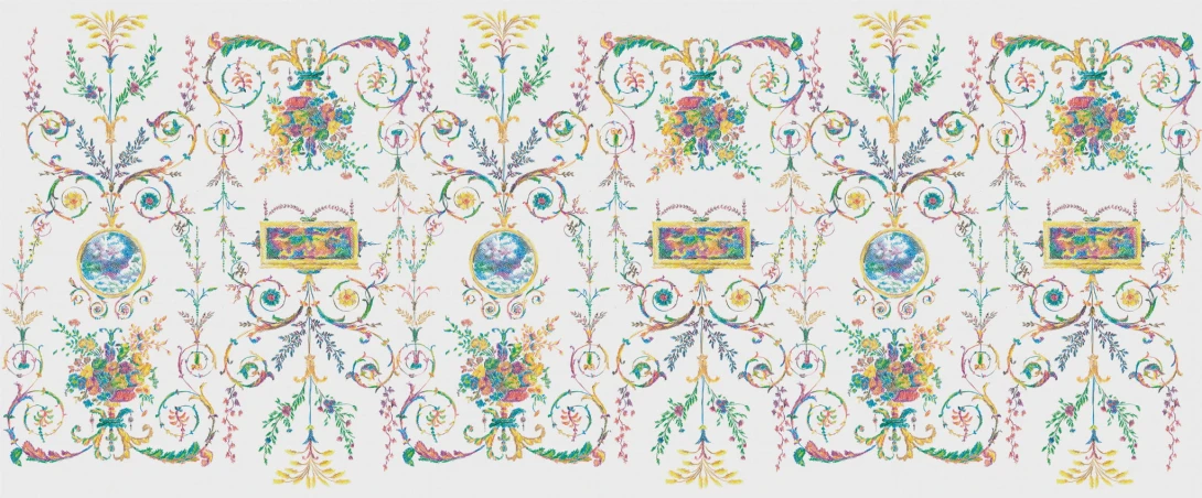 Yo2 SK1.01.1 GL / FF Sketches - mural w medaliony i arabeski
