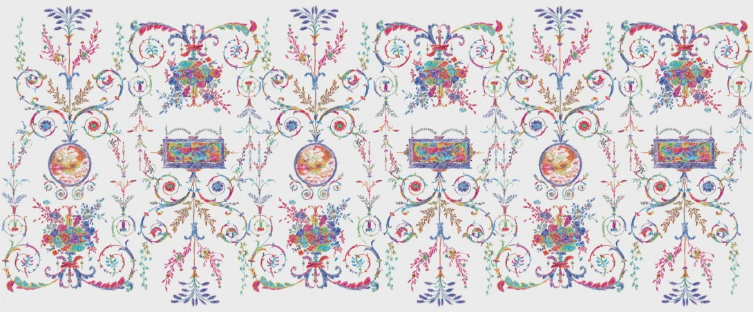 Yo2 SK1.01.2 GL / FF Sketches - mural w medaliony i arabeski