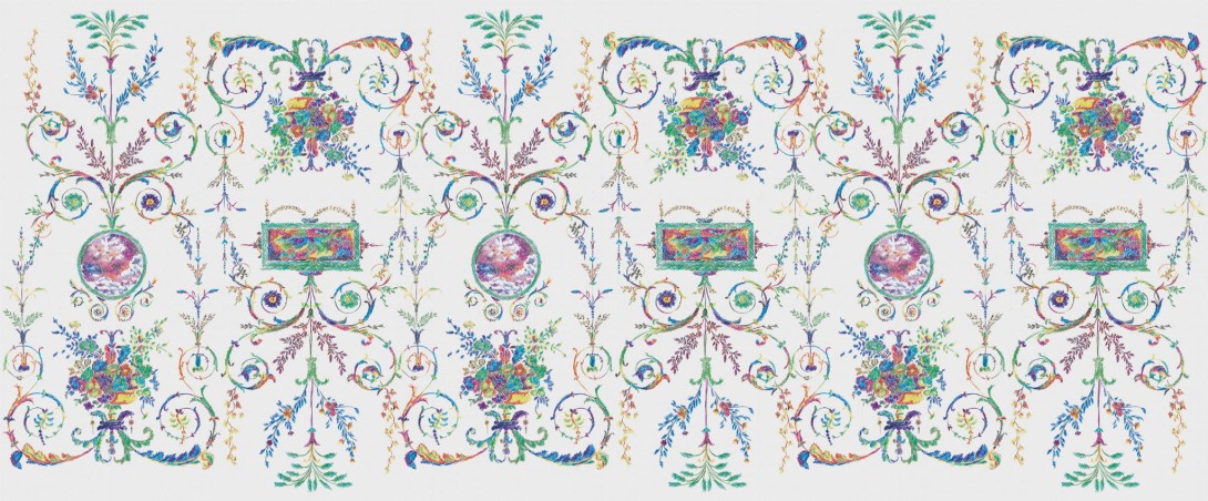 Yo2 SK1.01.3 GL / FF Sketches - mural w medaliony i arabeski