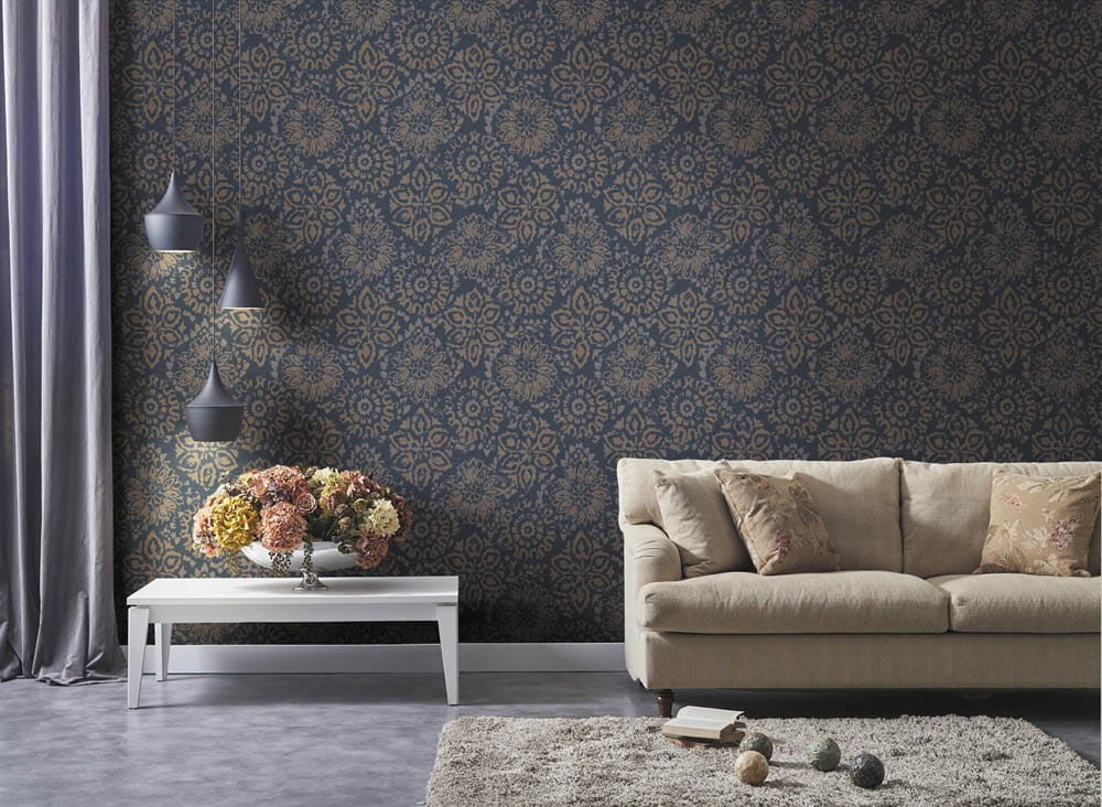 J&V 5500 151 Shibori Decoro - tapeta roślinne medaliony