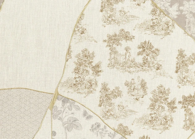 J&V 6702 191 Kintsugi Kintsugi - tapeta orientalna z metalizującymi zdobieniami