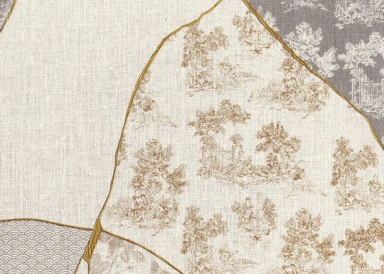 J&V 6704 191 Kintsugi Kintsugi - tapeta orientalna z metalizującymi zdobieniami