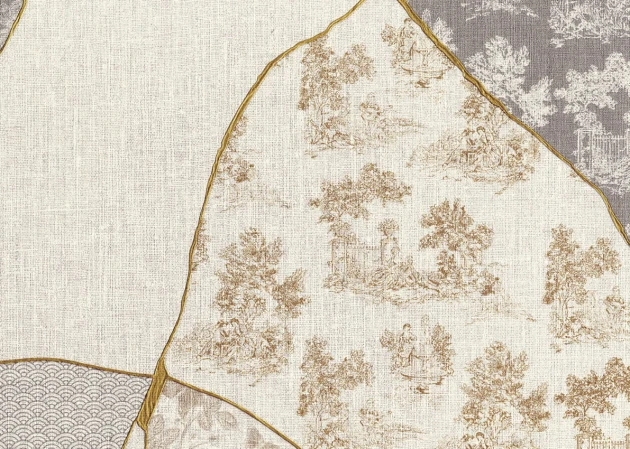 J&V 6704 191 Kintsugi Kintsugi - tapeta orientalna z metalizującymi zdobieniami