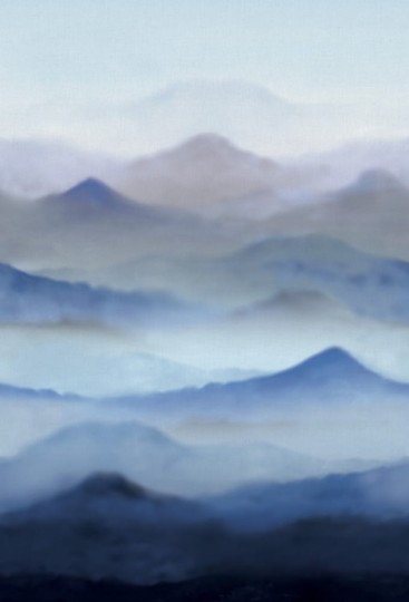 J&V 6771 191 Kintsugi Mountain Blue - mural góry