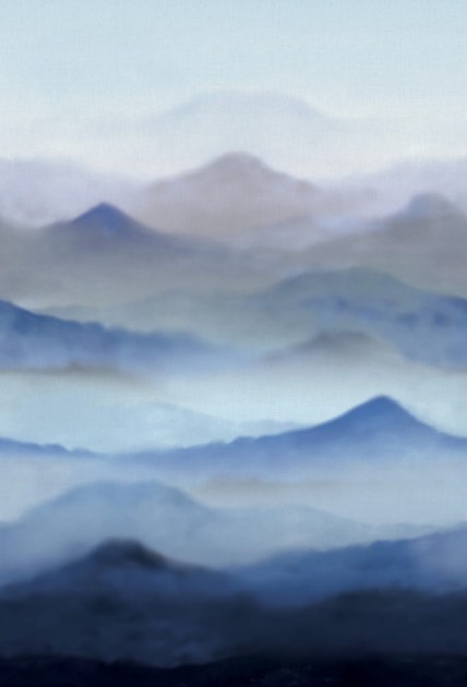 J&V 6771 191 Kintsugi Mountain Blue - mural góry