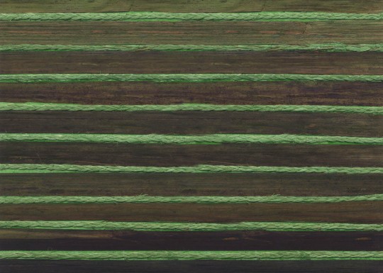 J&V 6082 451 Yumiko Kyoto - tapeta w poziome prążki na tle imitującym drewno