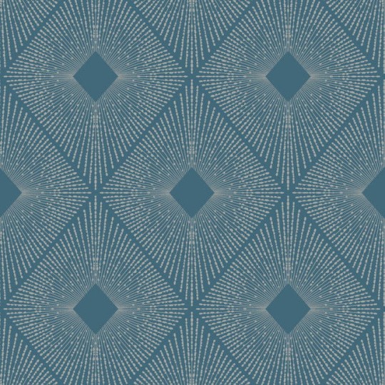 York MD7131 Antonina Vella Modern Metals Harlowe Blue/Silver - tapeta w geometryczny motyw z metalicznymi akcentami