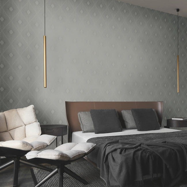 York MD7132 Antonina Vella Modern Metals Harlowe Light Grey/Silver - tapeta w geometryczny motyw z metalicznymi akcentami