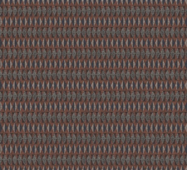 Khroma AMA205 Amani Bolga Clay - tapeta w geometryczny wzór na tle imitującym len