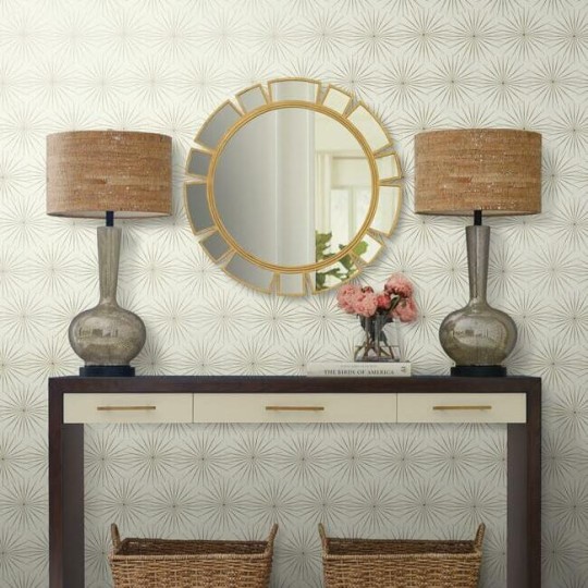 York BO6692 Antonina Vella Boho Luxe Starlight White/Warm Silver - tapeta w metaliczne gwiazdy