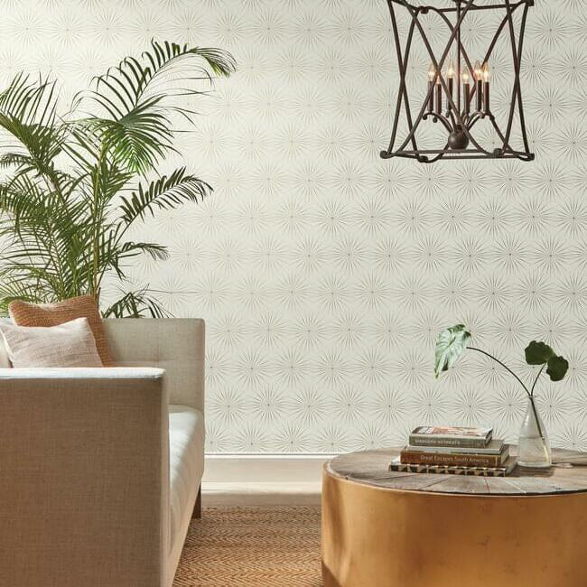 York BO6692 Antonina Vella Boho Luxe Starlight White/Warm Silver - tapeta w metaliczne gwiazdy