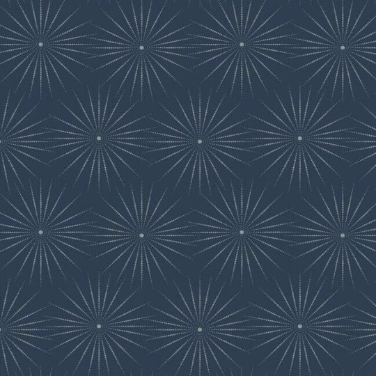 York BO6695 Antonina Vella Boho Luxe Starlight Navy/Silver - tapeta w metaliczne gwiazdy