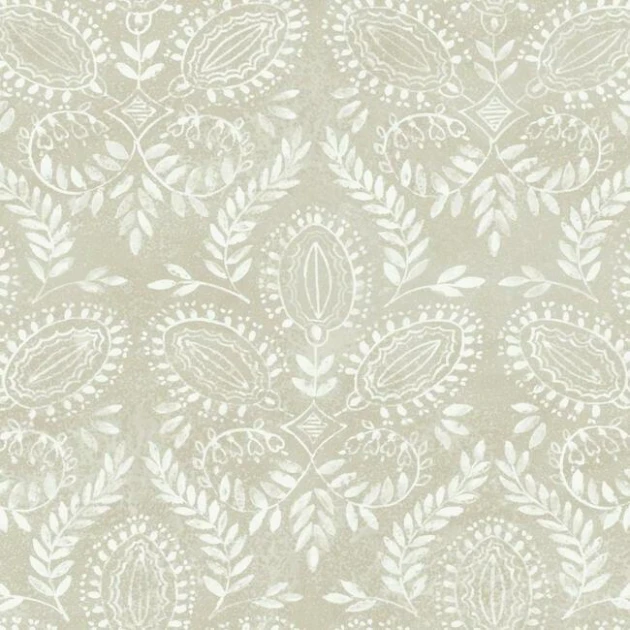 York BO6731 Antonina Vella Boho Luxe Laurel Damask Linen - tapeta w roślinne ornamenty