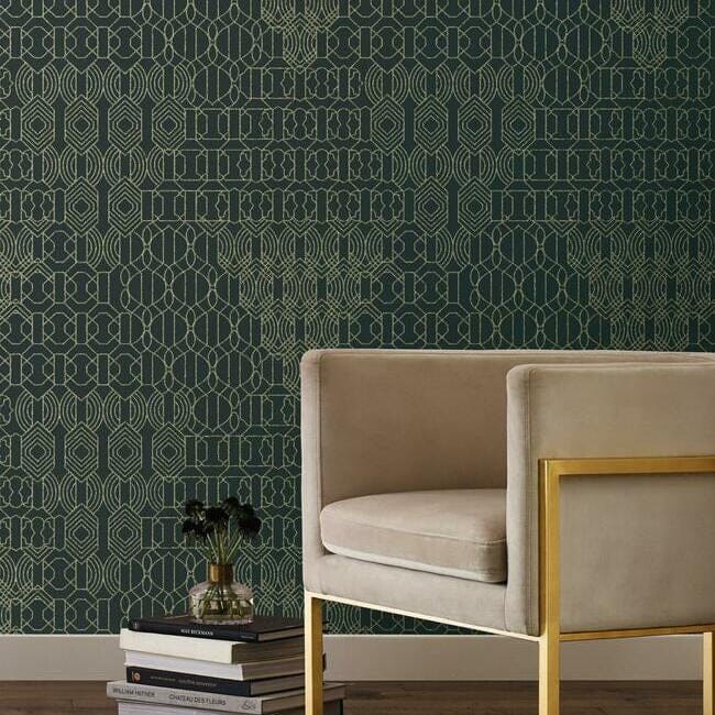 York BO6673 Antonina Vella Boho Luxe Modern Chandelier Navy - tapeta w geometryczny motyw