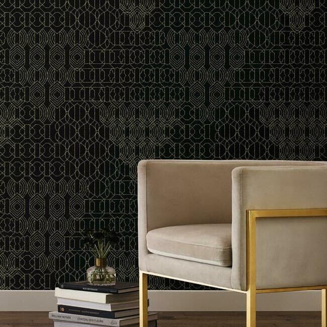 York BO6674 Antonina Vella Boho Luxe Modern Chandelier Black - tapeta w geometryczny motyw