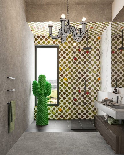 Inkiostro Bianco INKORSO2402 Flora Art Nigra and Tremula - mural w koła i liście