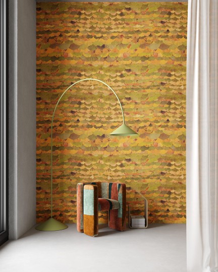 Inkiostro Bianco INKRBSR2401 Flora Art Ginko Biloba - mural w liście miłorzębu