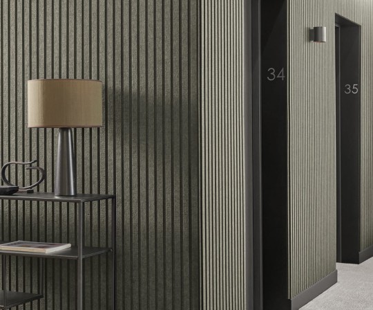 Texdecor BICOLOR-595x595 Slim Wall Lines - panel akustyczny imitujący lamele