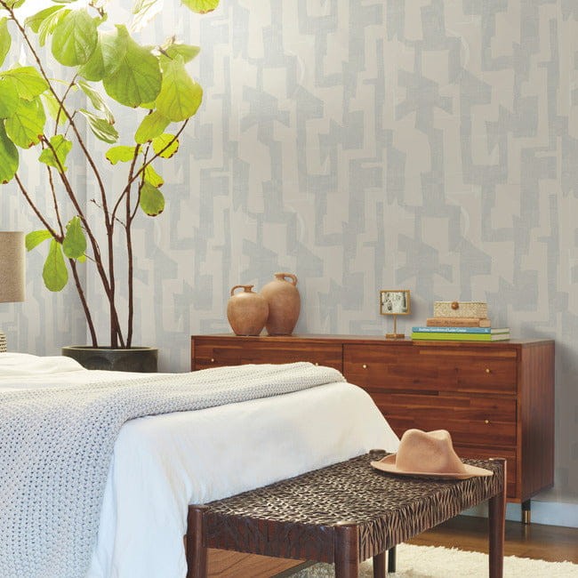 York AG2105 Artistic Abstracts Nikki Chu Modern Tribal Grass Neutral/Grey - tapeta w abstrakcyjny wzór geometryczny
