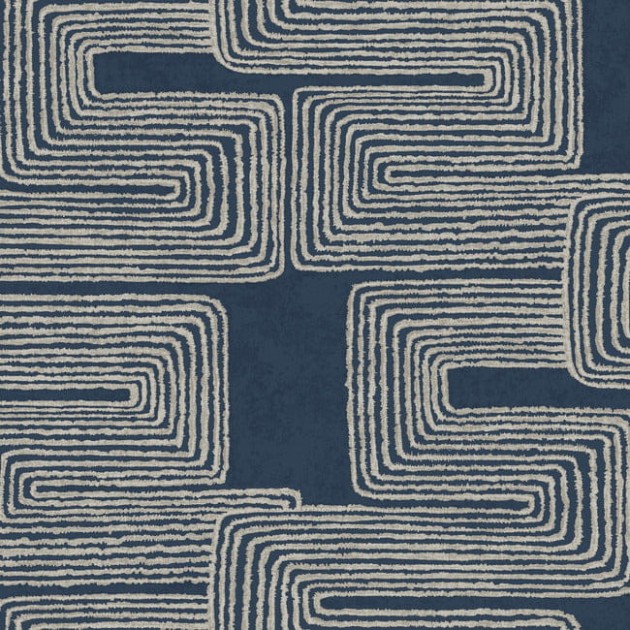 York AG2033 Artistic Abstracts Nikki Chu Zulu Thread Midnight/Silver - tapeta w geometryczny wzór z metalicznymi akcentami