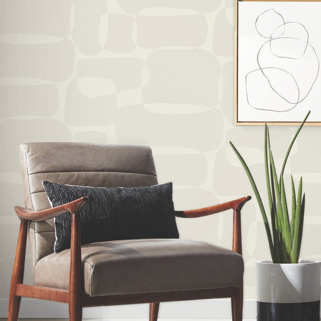 York AG2071 Artistic Abstracts Nikki Chu Block Caramel Cream - tapeta w obłe kształty