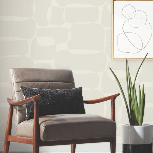 York AG2071 Artistic Abstracts Nikki Chu Block Caramel Cream - tapeta w obłe kształty