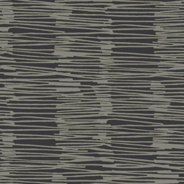 York AG2095 Artistic Abstracts Nikki Chu Water Reed Thatch Black/Gold - tapeta w poziome paski z metalicznymi akcentami