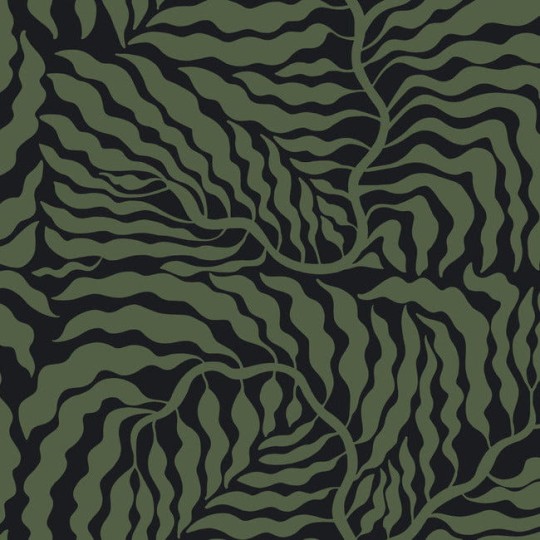York AG2061 Artistic Abstracts Fern Fronds Black/Green - tapeta w abstrakcyjny motyw roślinny