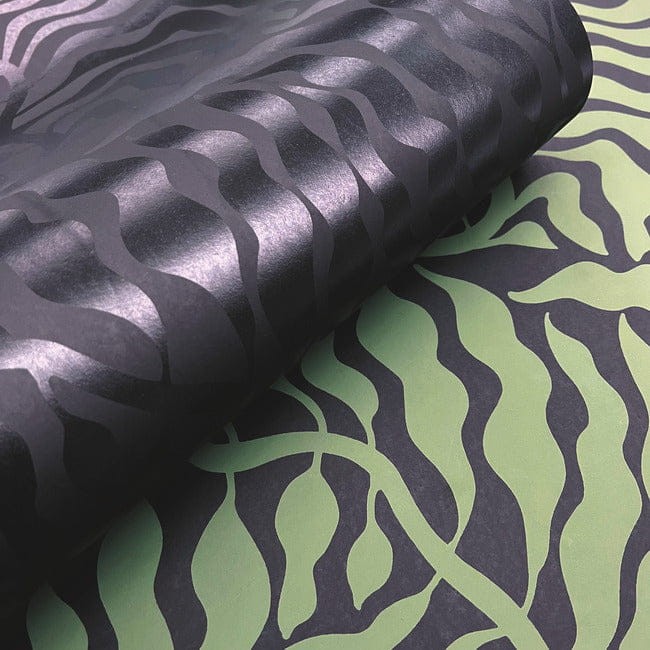 York AG2061 Artistic Abstracts Fern Fronds Black/Green - tapeta w abstrakcyjny motyw roślinny