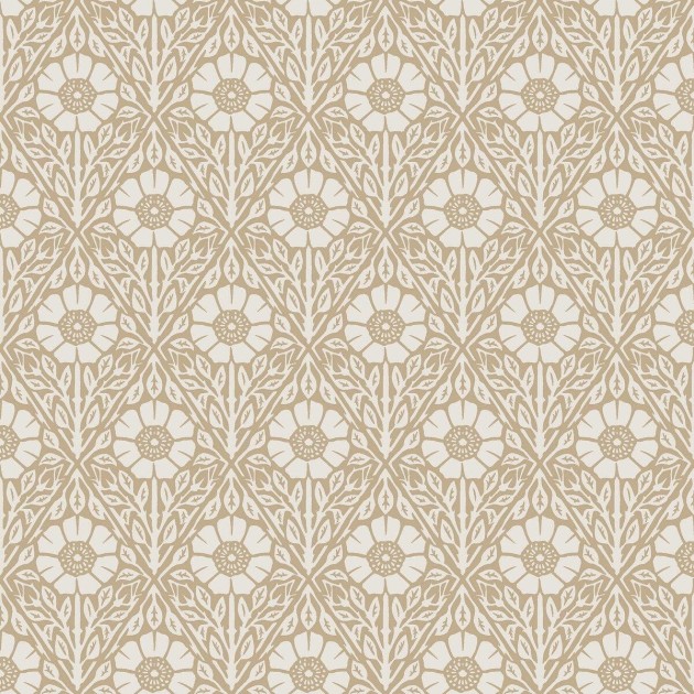 Boras Tapeter 5814 Nordic Folk Nyponros - tapeta w kwiaty zamknięte w rombach