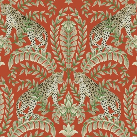 York KT2201 Ronald Redding 24 Karat Jungle Leopard Orange - tapeta w lamparty i egzotyczną roślinność