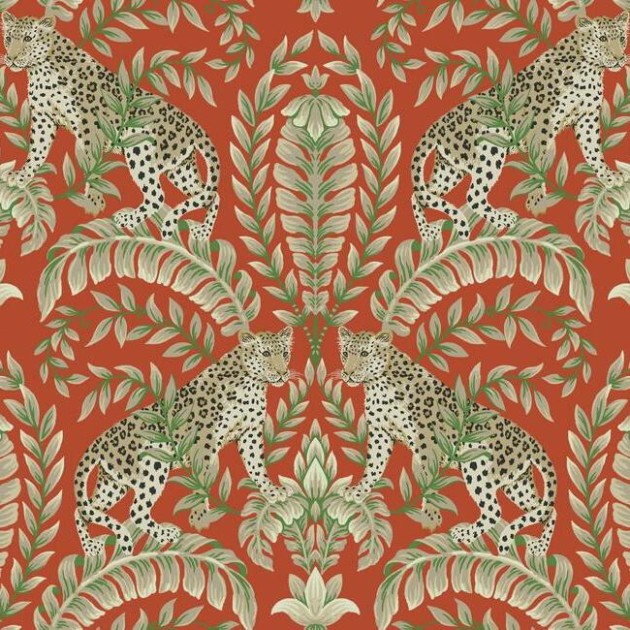 York KT2201 Ronald Redding 24 Karat Jungle Leopard Orange - tapeta w lamparty i egzotyczną roślinność