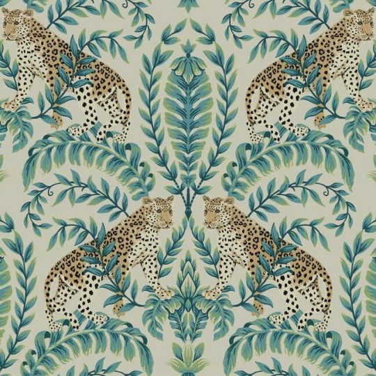 York KT2206 Ronald Redding 24 Karat Jungle Leopard Taupe - tapeta w lamparty i egzotyczną roślinność