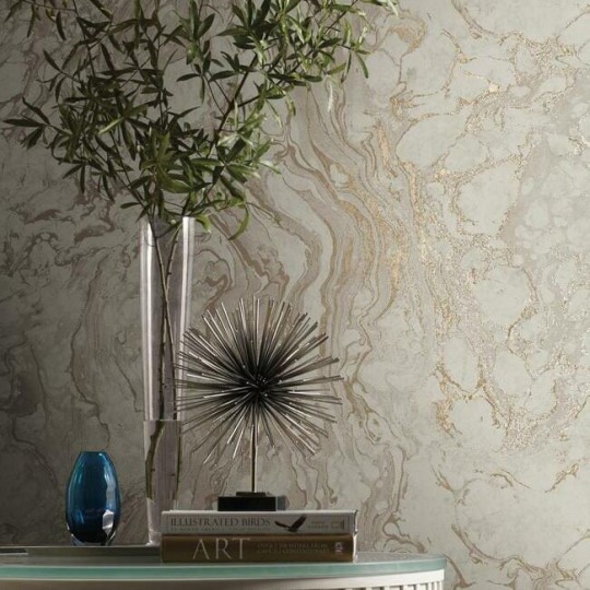 York KT2225 Ronald Redding 24 Karat Polished Marble Taupe - tapeta imitująca marmur