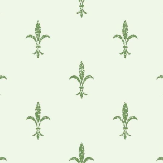 York KT2194 Ronald Redding 24 Karat Fleur De Lis White/Green - tapeta z motywem pochodzącym z królewskich herbów