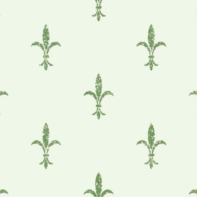 York KT2194 Ronald Redding 24 Karat Fleur De Lis White/Green - tapeta z motywem pochodzącym z królewskich herbów