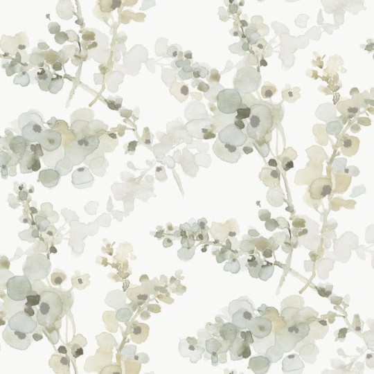 York EV3972 Candice Olson Casual Elegance Blossom Fling Mineralgreen - tapeta w akwarelowe rośliny