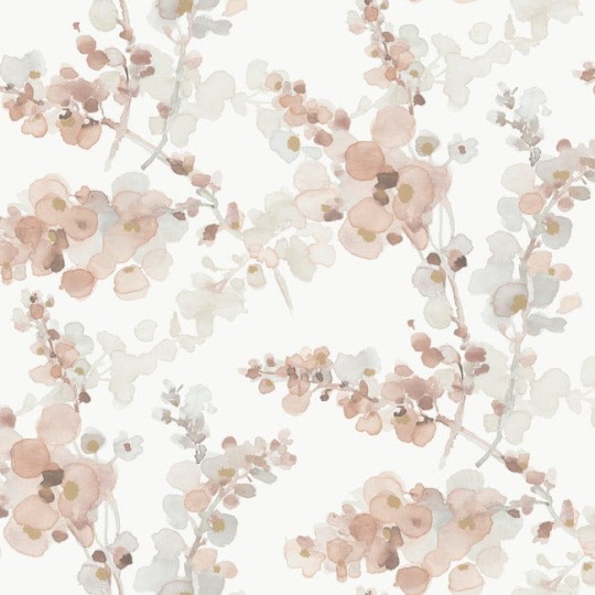York EV3975 Candice Olson Casual Elegance Blossom Fling Clay - tapeta w akwarelowe rośliny