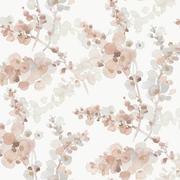 York EV3975 Candice Olson Casual Elegance Blossom Fling Clay - tapeta w akwarelowe rośliny