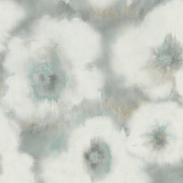 York EV3961 Candice Olson Casual Elegance Blended Floral Aqua - tapeta w abstrakcyjne rośliny