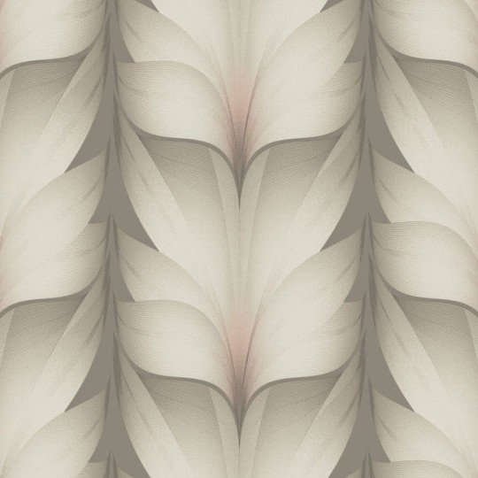 York EV3952 Candice Olson Casual Elegance Lotus Light Stripe Taupe/Blush - tapeta w stylizowane kwiaty lotosu