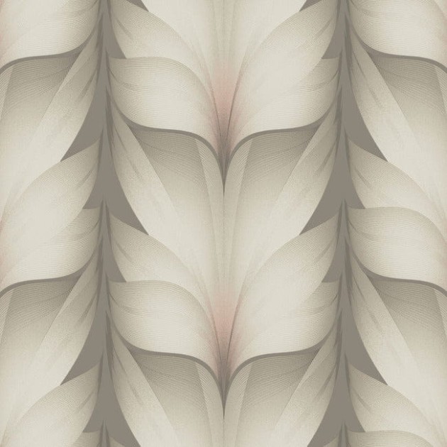 York EV3952 Candice Olson Casual Elegance Lotus Light Stripe Taupe/Blush - tapeta w stylizowane kwiaty lotosu