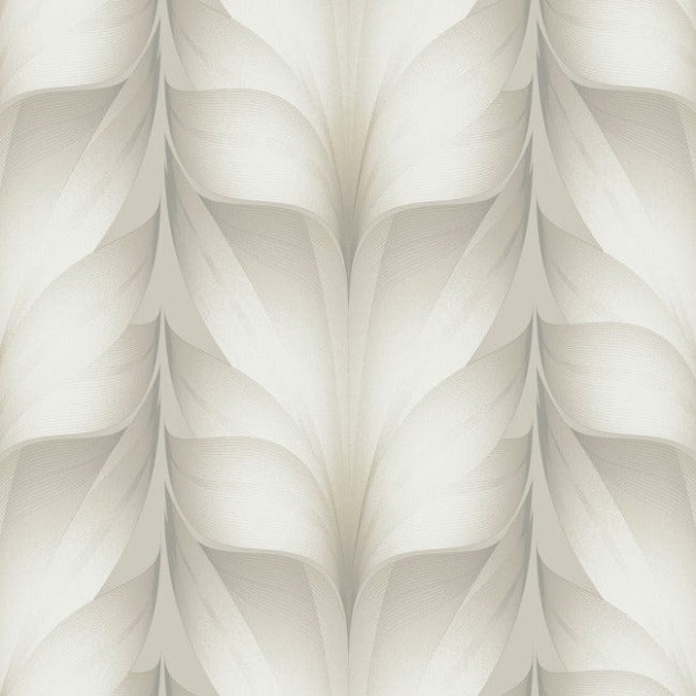 York EV3955 Candice Olson Casual Elegance Lotus Light Stripe White - tapeta w stylizowane kwiaty lotosu