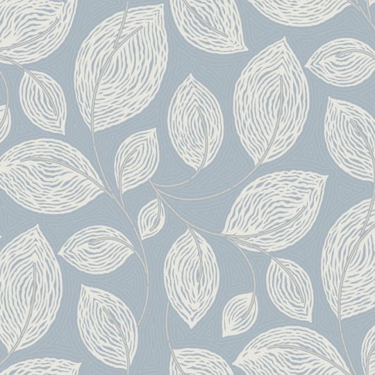 York EV3925 Candice Olson Casual Elegance Contoured Leaves Indigo Blue - tapeta w liście