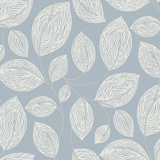 York EV3925 Candice Olson Casual Elegance Contoured Leaves Indigo Blue - tapeta w liście