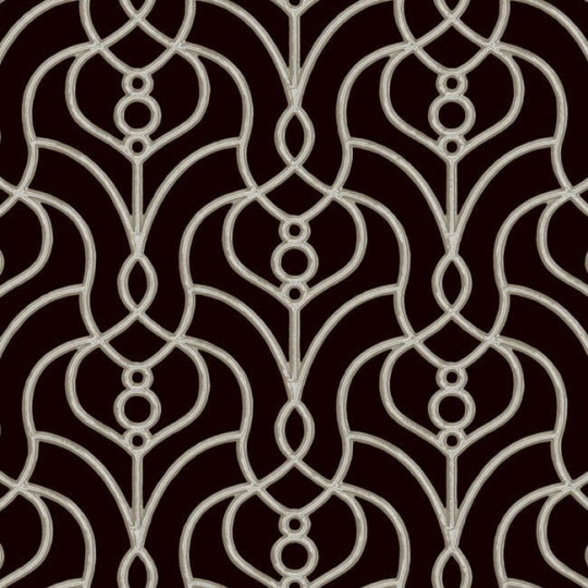 York EV3945 Candice Olson Casual Elegance Divine Trellis Black - tapeta imitująca metalową bramę z motywem roślinnym